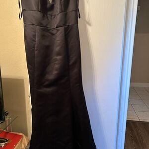 Elegant Black Satin Gown (bridesmaid dress)
